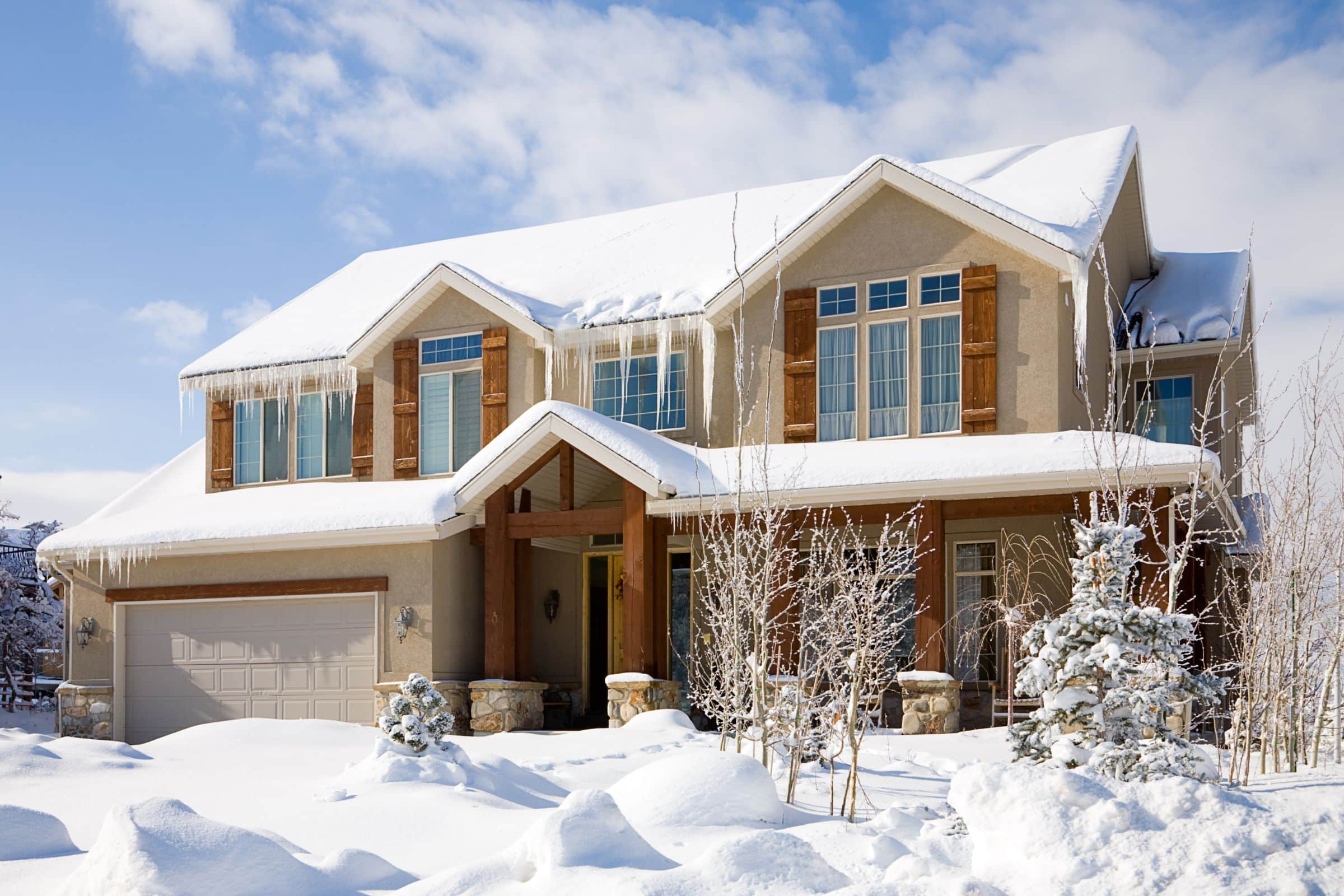 house with a snow-covered roof