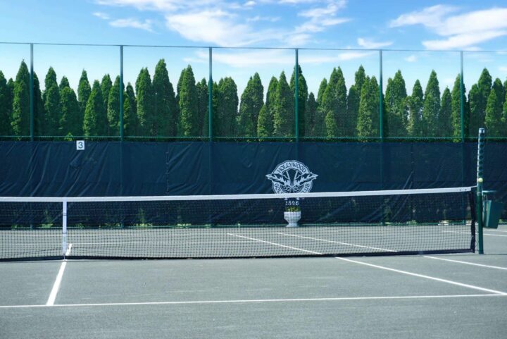 Green Tennis Court Chain Link